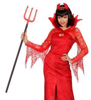 Vestito Carnevale con Accessori Diavolo Tridente Travestimento Halloween Bambino 11/13 Anni- 0249+5279d