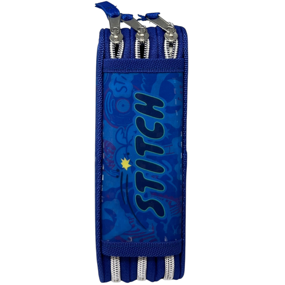 Astuccio Scuola Stitch Multiscomparto 3 Zip Penna Papermate Pennarelli Giotto - Lst1192-B