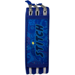 Astuccio Scuola Stitch Multiscomparto 3 Zip Penna Papermate Pennarelli Giotto - Lst1192-B