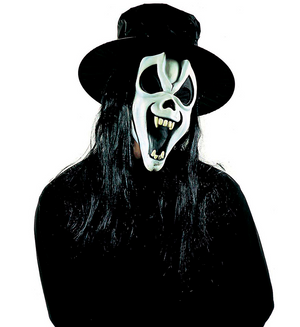 Maschera Mr.ghost Fosforescente con Cappello e Capelli Vari Modelli Accessori Vestito Carnevale Halloween Bambino