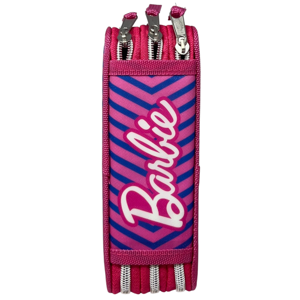 Astuccio Scuola Barbie Multiscomparto 3 Zip Penna Papermate Pennarelli Giotto - 690709