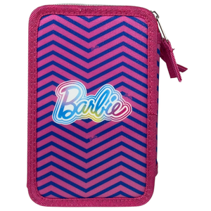 Astuccio Scuola Barbie Multiscomparto 3 Zip Penna Papermate Pennarelli Giotto - 690709