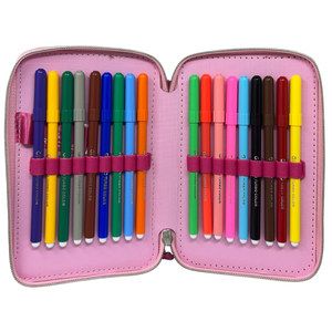Astuccio Scuola Principesse DISNEY Multiscomparto 3 Zip Penna Papermate Pennarelli Giotto - Pr1192