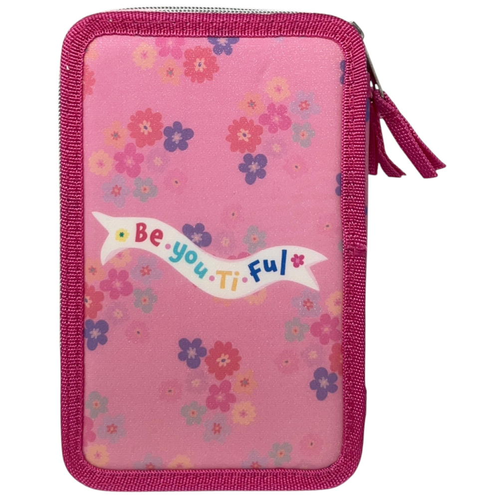 Astuccio Scuola Principesse DISNEY Multiscomparto 3 Zip Penna Papermate Pennarelli Giotto - Pr1192