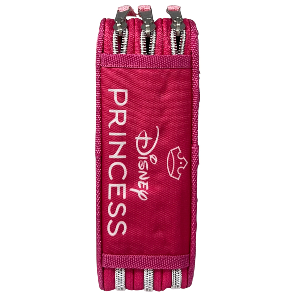 Astuccio Scuola Principesse DISNEY Multiscomparto 3 Zip Paillettes Reversibili Pennareli Giotto - Pr1225