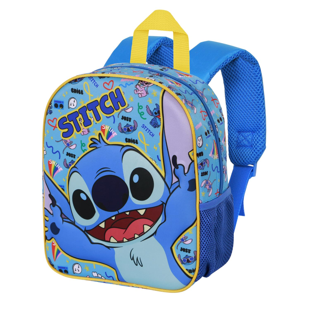 Zaino Asilo 3d Stitch Blu DISNEY Borsa 31 CM per Scuola Materna O Tempo Libero - 07669