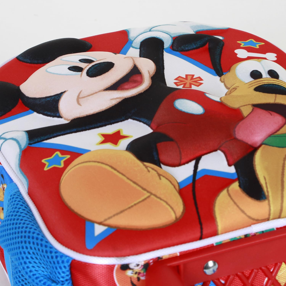 Zaino Asilo Trolley 3d Topolino e Pluto DISNEY Zainetto 34 CM con Carrello per Scuola Materna - 08449