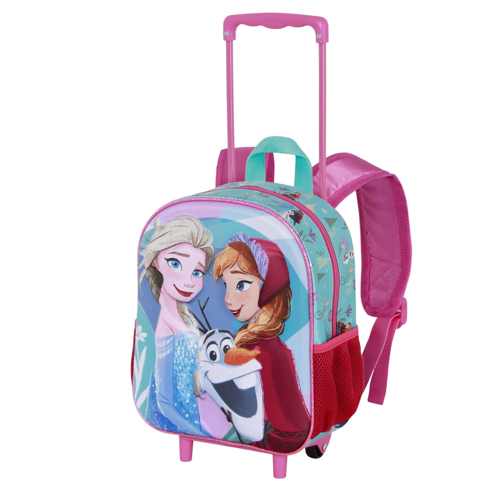 Zaino Asilo Trolley 3d Frozen DISNEY Zainetto 34 CM con Carrello per Scuola Materna - 08490
