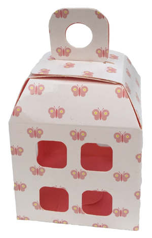 Bomboniera Casetta Rosa Astuccio Portaconfetti Nascita Battesimo Compleanno Matrimonio