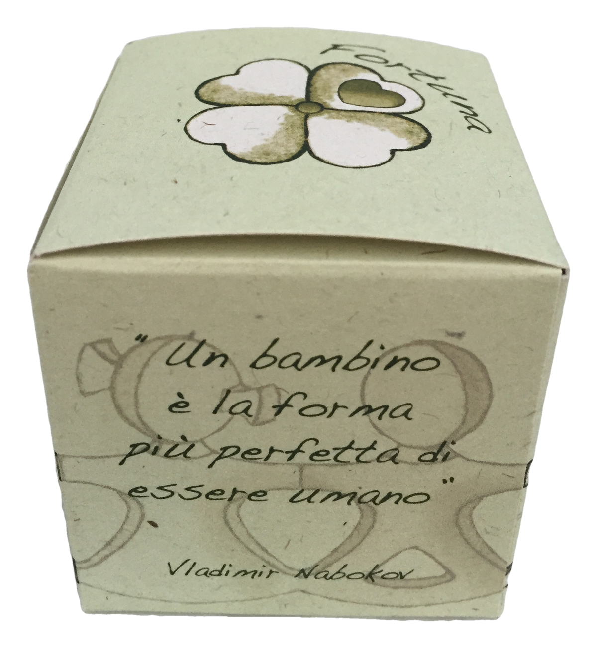 Bomboniera Astuccio Cubo Aforismi Fortuna Scatolina Kit 10 Pezzi Senza Confetti