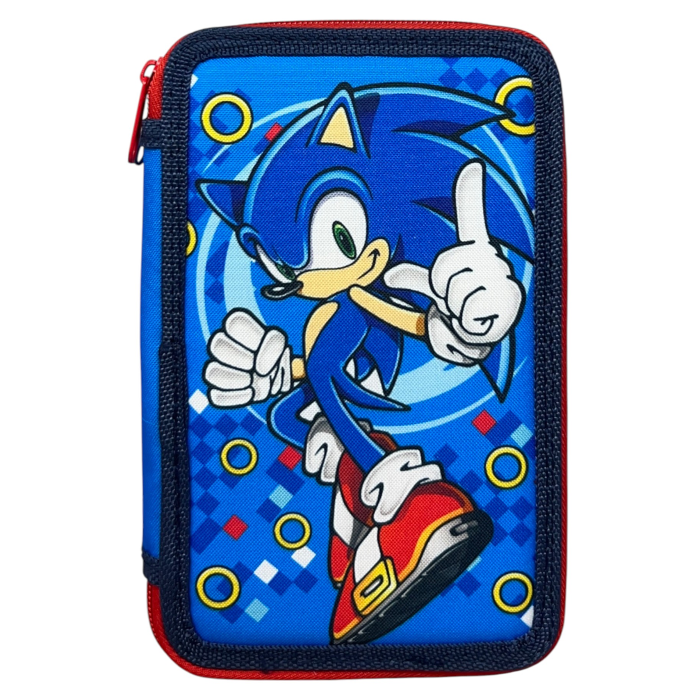 Astuccio Multiscomparto Sonic the Hedgehog 3 Zip per la Scuola Portacolori Giotto - Son36-5337