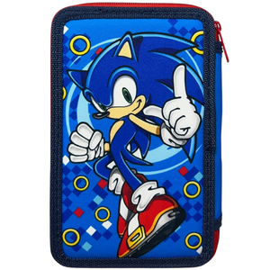 Astuccio Multiscomparto Sonic the Hedgehog 3 Zip per la Scuola Portacolori Giotto - Son36-5337