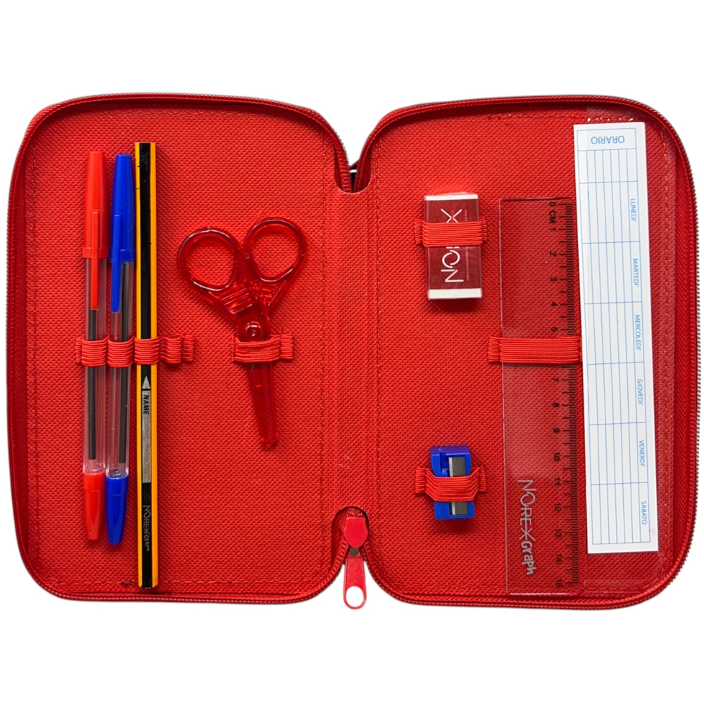 Astuccio Multiscomparto Spiderman MARVEL 3 Zip per la Scuola Portacolori Giotto - 000508613