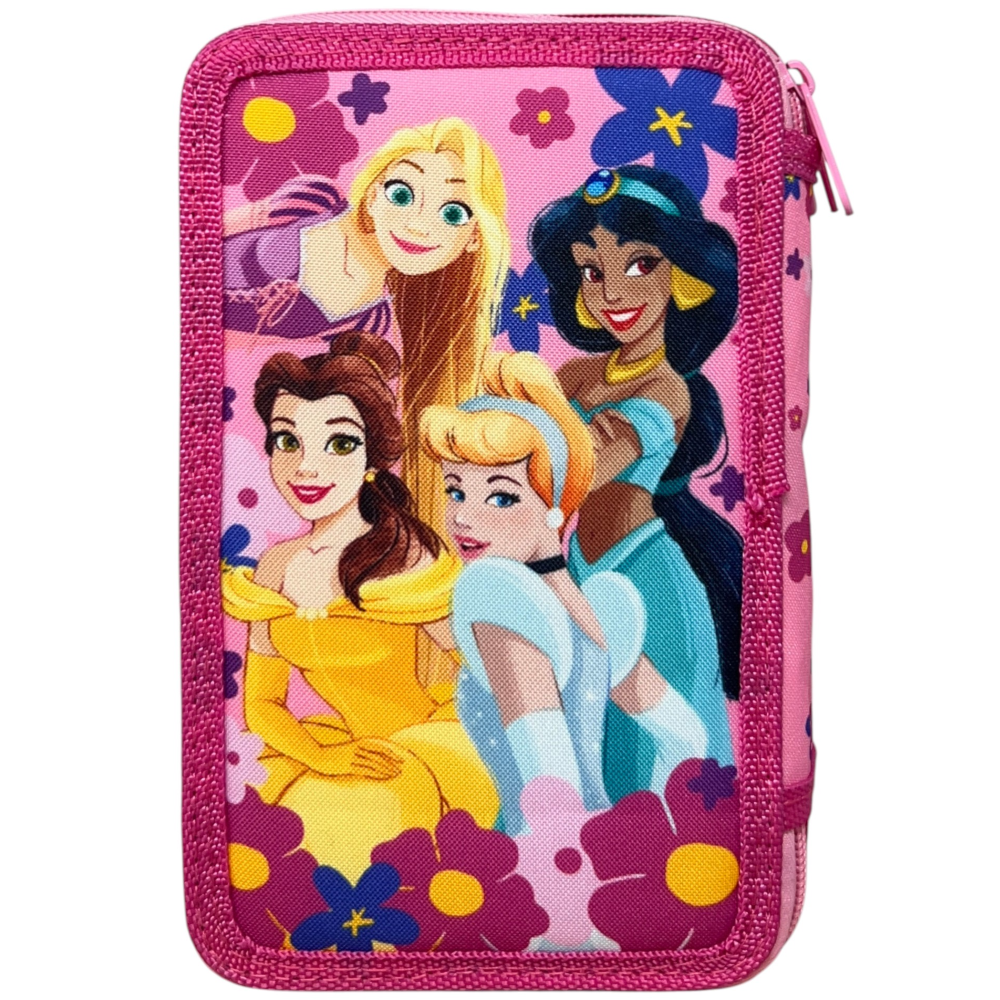 Astuccio Multiscomparto Principesse DISNEY 3 Zip per la Scuola Portacolori Giotto - 000565227