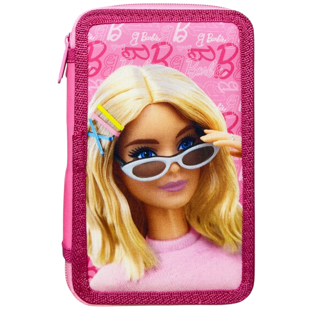 Astuccio Multiscomparto Barbie Mattel 3 Zip per la Scuola Portacolori Giotto - Bar36-5415