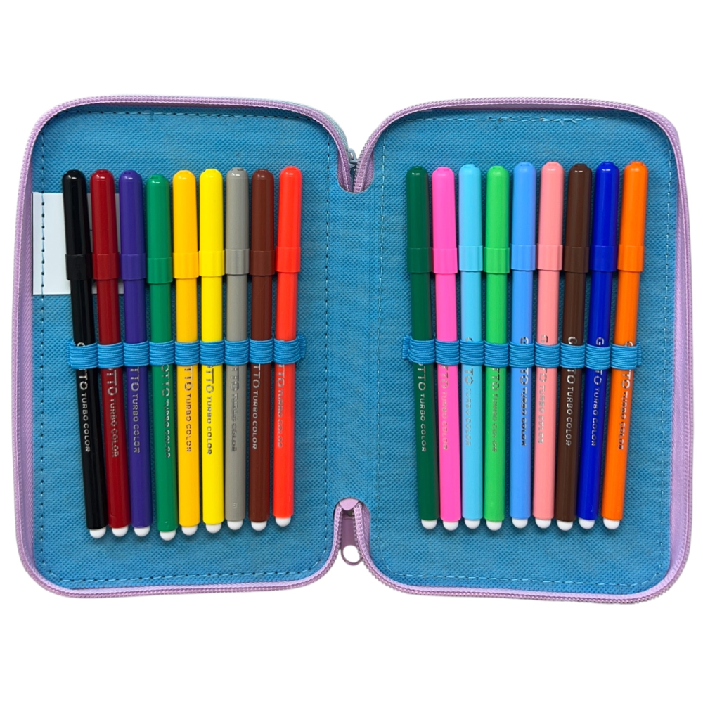 Astuccio Multiscomparto Frozen DISNEY 3 Zip per la Scuola Portacolori Giotto - 000565226