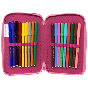 Astuccio Multiscomparto Hello Kitty Sanrio 3 Zip per la Scuola Portacolori Giotto - Hk36-5414