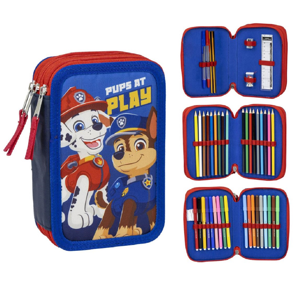 Astuccio Scuola Paw Patrol Multiscomparto 3 Zip Portacolori Giotto - 1262