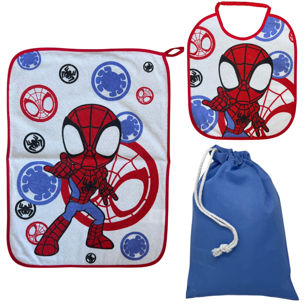 Set Asilo 3 Pezzi Spidey MARVEL Bavetta con Elastico Tovaglietta Sacca - Spm_1