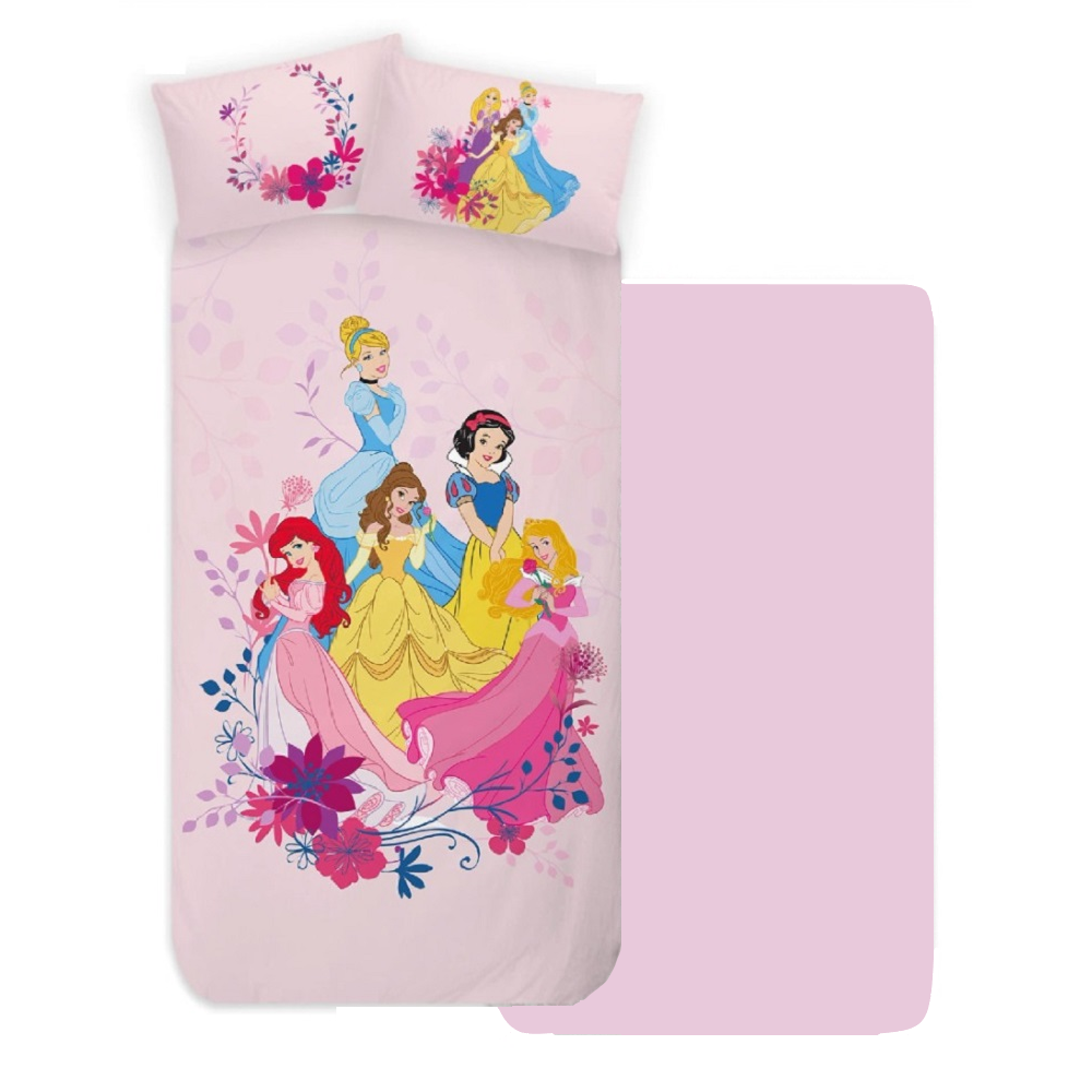 Completo Lenzuola Principesse DISNEY Sottolenzuola Lenzuola Federa Letto Singolo - Princess-Dp2