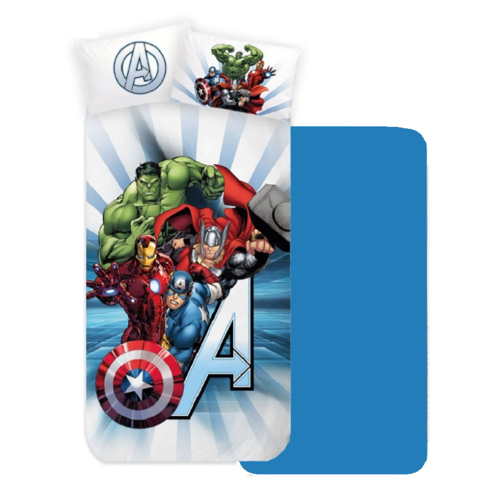 Completo Lenzuola Avengers MARVEL Sottolenzuola Lenzuola Federa Letto Singolo - Avengers-D3