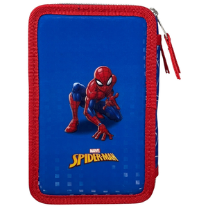 Astuccio Scuola Spiderman MARVEL Multiscomparto 3 Zip Penna Papermate Pennarelli Giotto - Sp1192