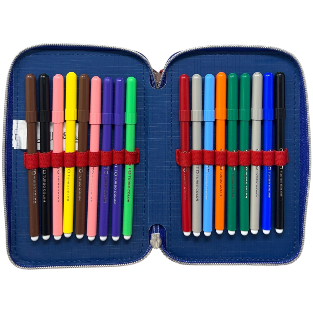 Astuccio Scuola Spiderman MARVEL Multiscomparto 3 Zip Penna Papermate Pennarelli Giotto - Sp1192