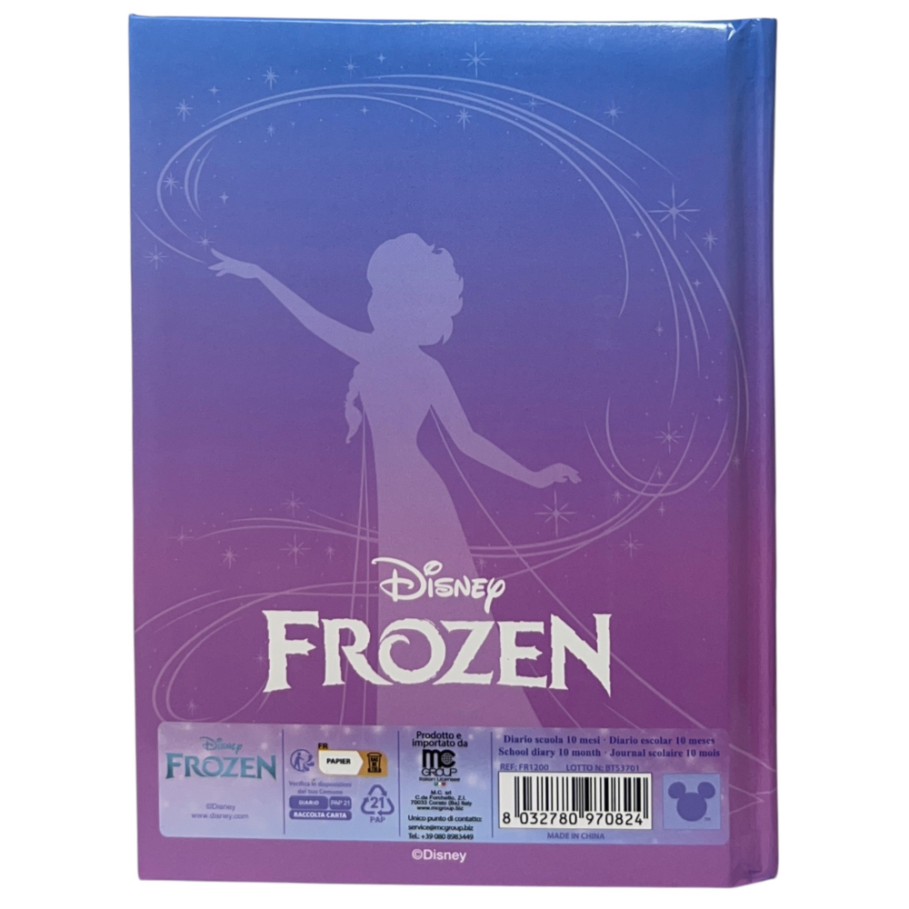 Diario Frozen DISNEY Agenda 10 Mesi Scuola Elementare Media - Fr1200