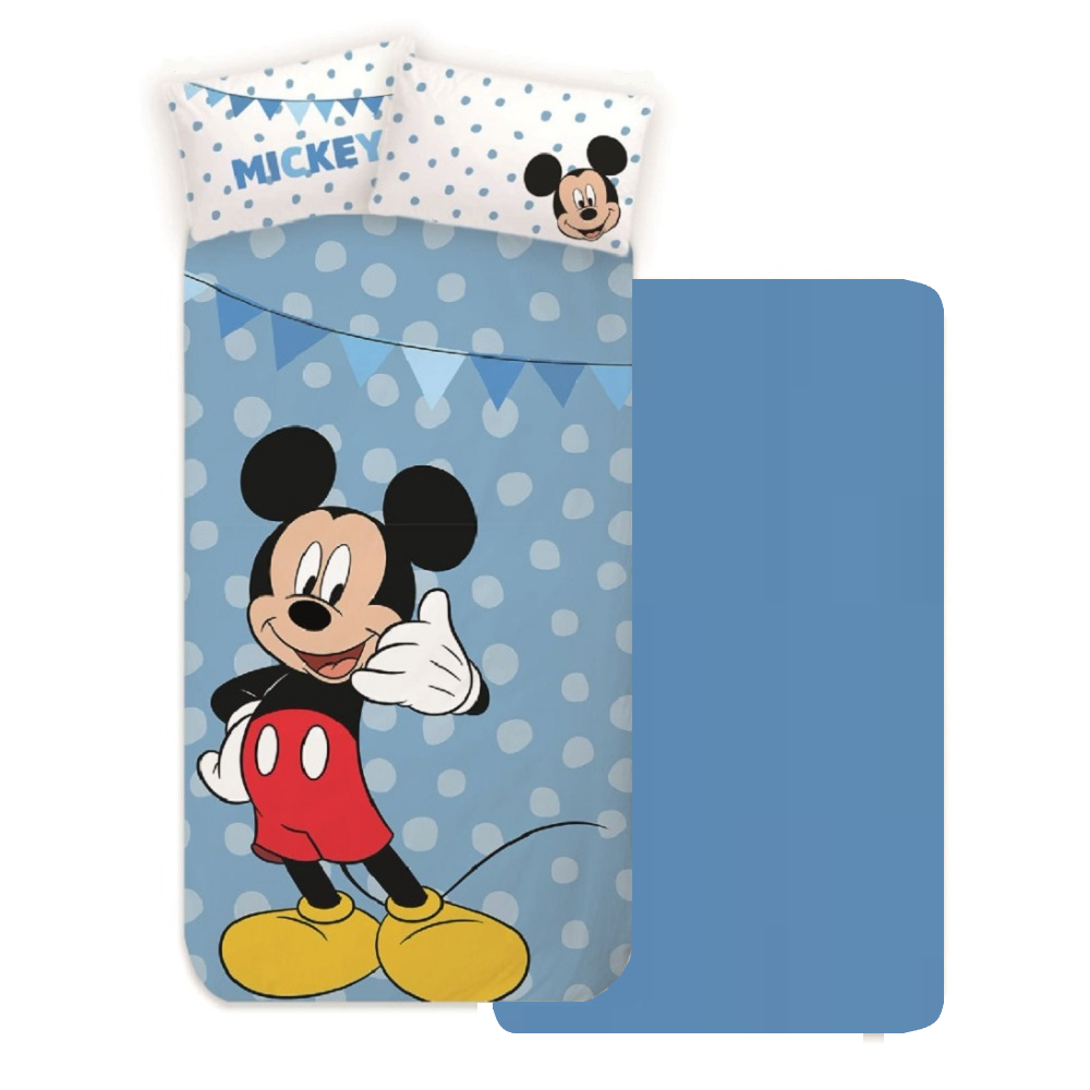 Completo Lenzuola Mickey Mouse DISNEY Topolino Sottolenzuola Lenzuola Federa Letto Singolo - Mickey-My2