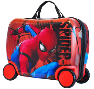 Trolley Spiderman Uomo Ragno MARVEL da Viaggio 4 Ruote Cavalcabile Trainabile Cm. 45x34x22 in ABS - M97704mc