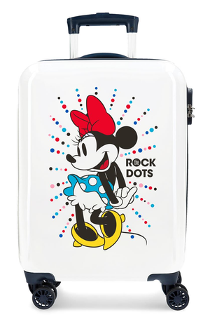 Trolley Minnie DISNEY da Viaggio Cm. 55x40x20 Bianco Valigia in ABS - 3671765