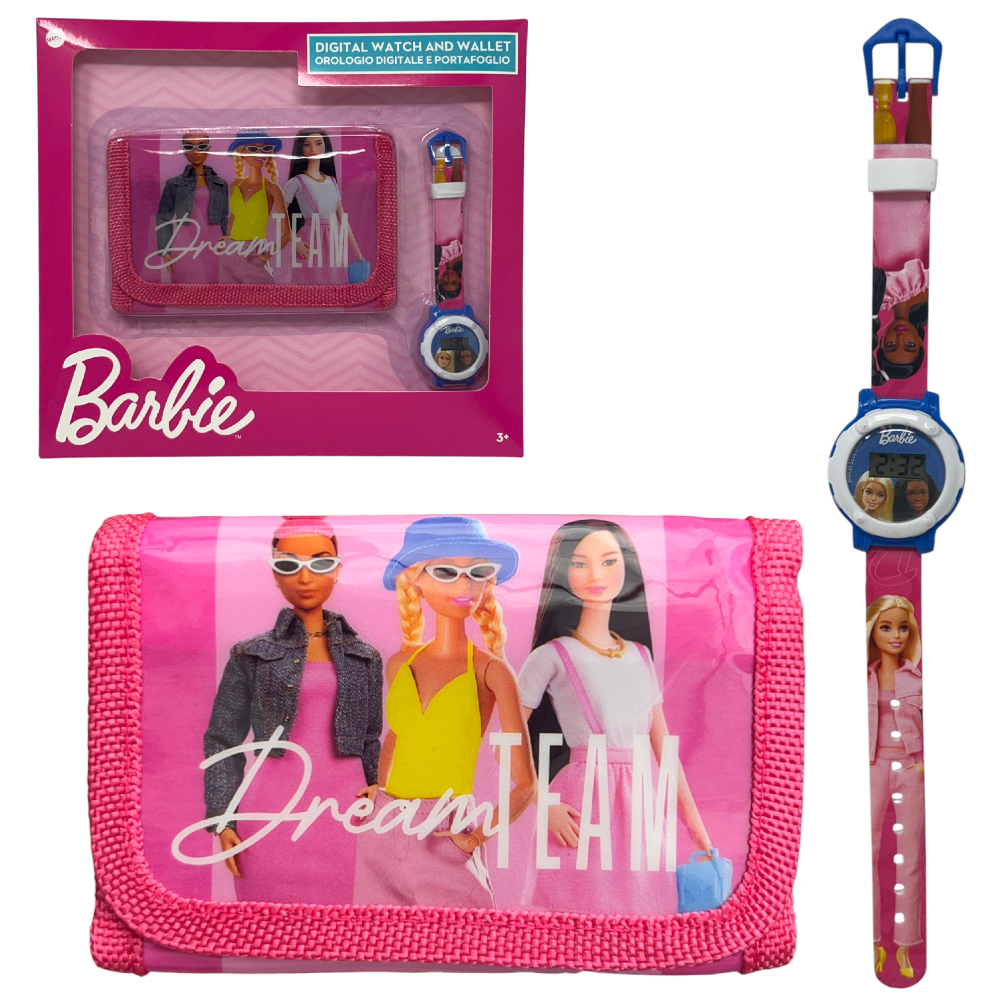 Set Orologio da Polso Digitale + Portafogli Barbie Accessori per Bambini - Gnt01br