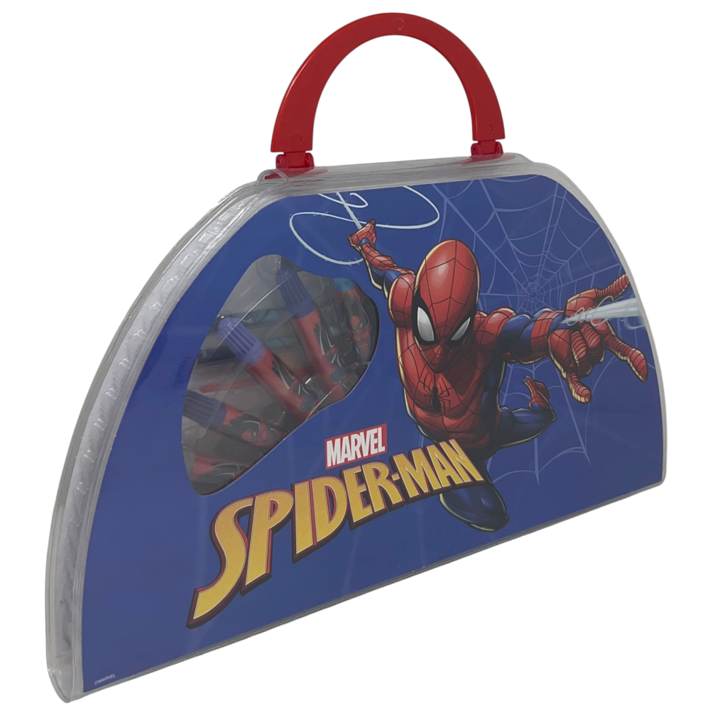 Valigetta Colori Spiderman MARVEL Set Cancelleria 51 Pezzi per Bambini - Sp1107