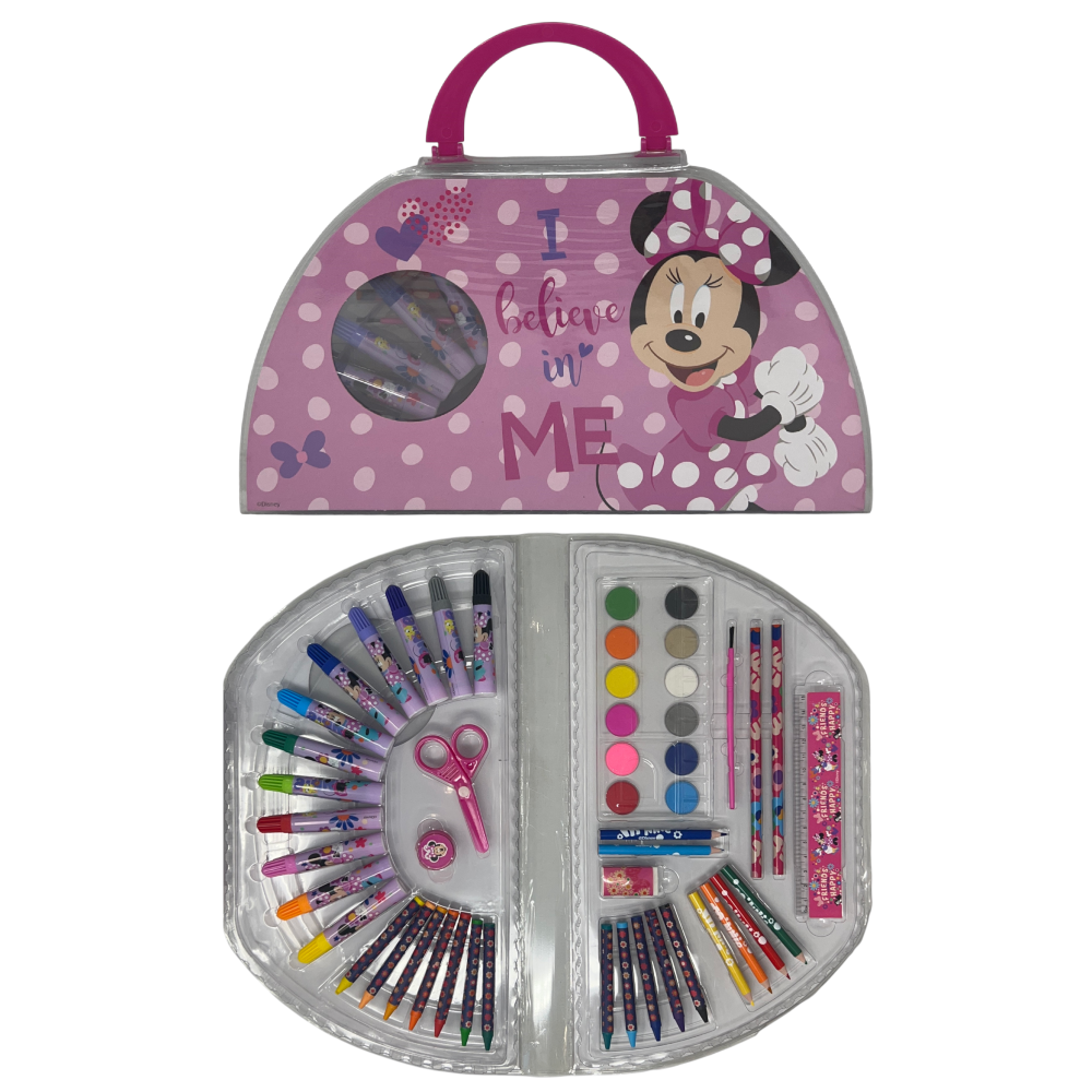 Valigetta Colori Minnie DISNEY Set Cancelleria 51 Pezzi per Bambini - Min1107