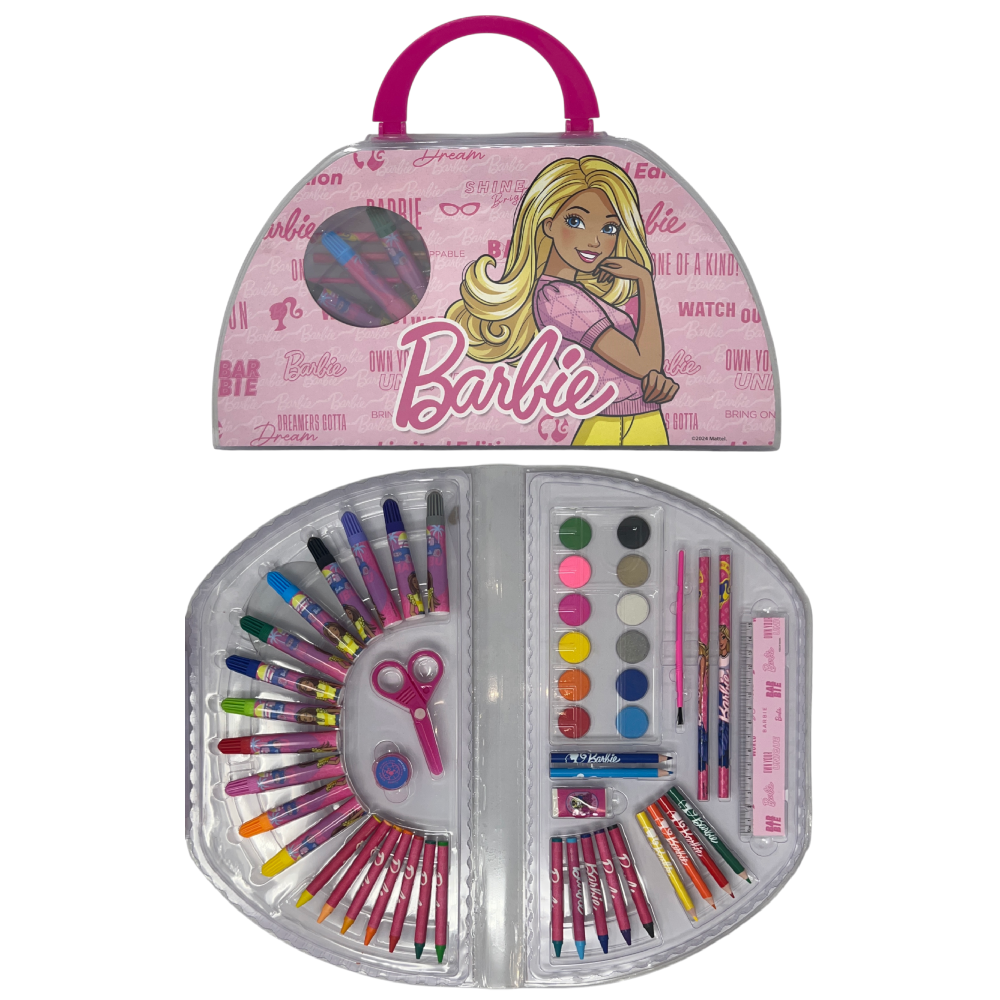 Valigetta Colori Barbie Set Cancelleria 51 Pezzi per Bambini - Br1107