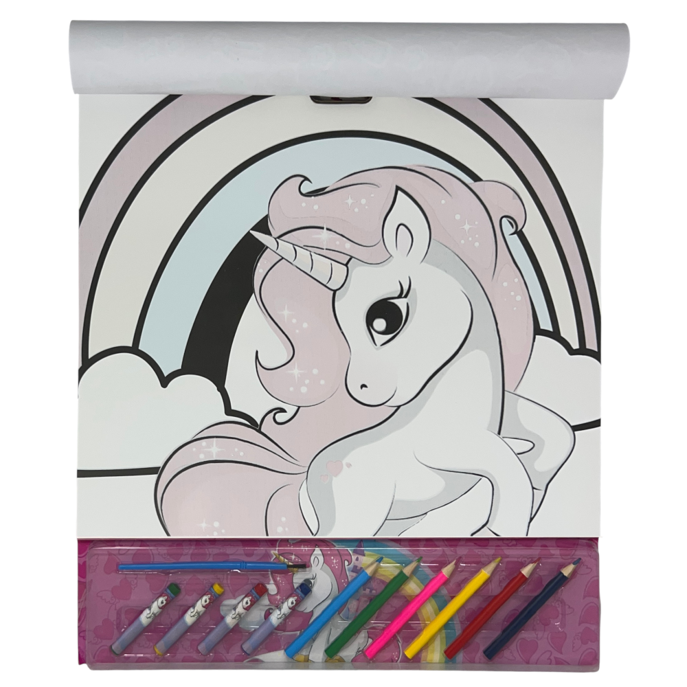 Album da Colorare con Accessori Unicorno 35 Pezzi Disegni Magici Stickers Fogli da Colorare per Bambini - Uni1147
