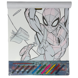 Album da Colorare con Accessori Spiderman MARVEL 35 Pezzi Disegni Magici Stickers Fogli da Colorare per Bambini - Sp1147