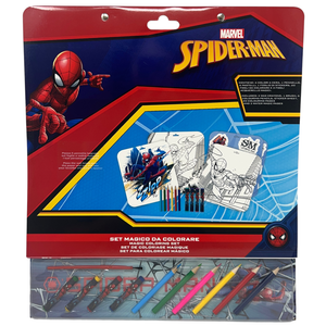 Album da Colorare con Accessori Spiderman MARVEL 35 Pezzi Disegni Magici Stickers Fogli da Colorare per Bambini - Sp1147