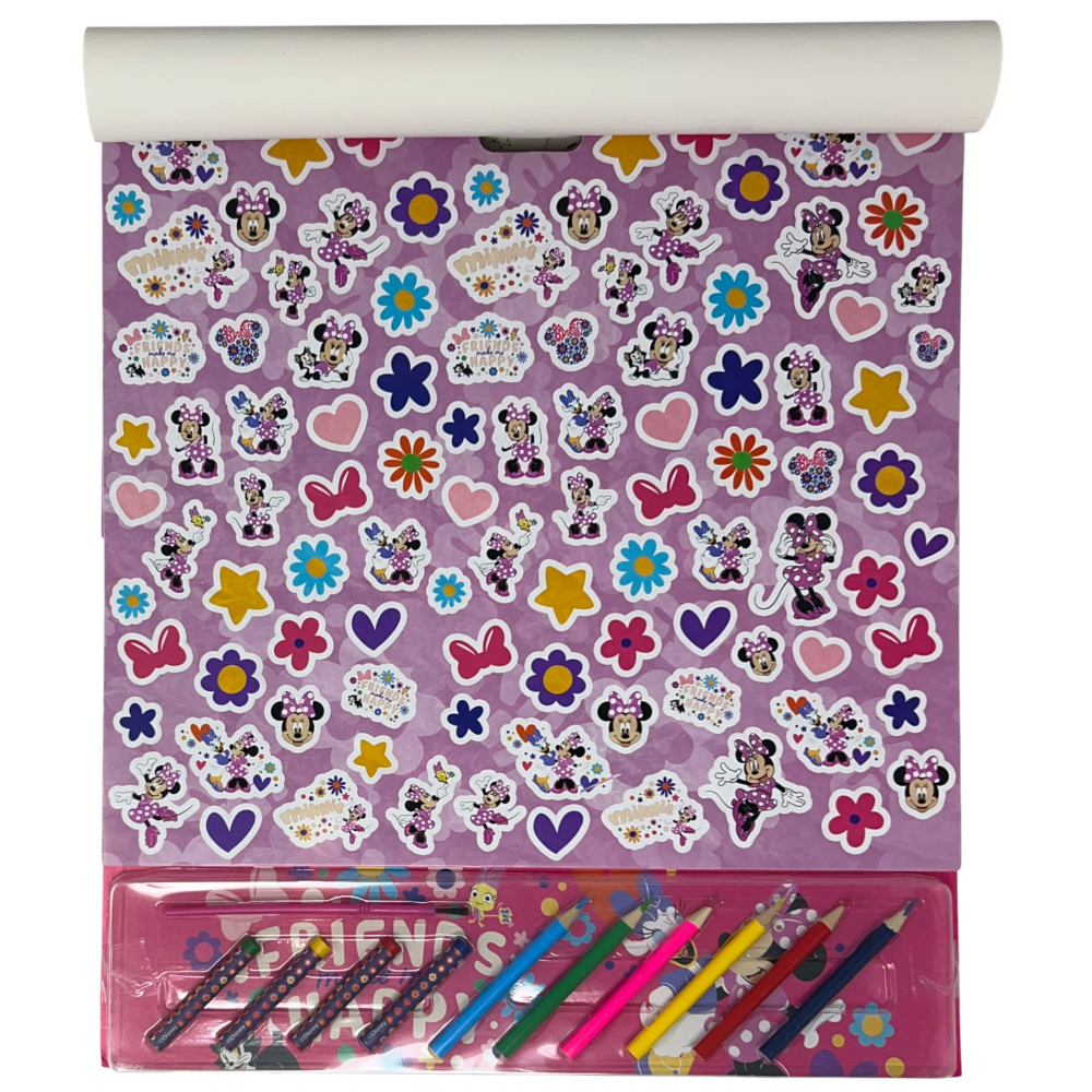 Album da Colorare con Accessori Minnie DISNEY 35 Pezzi Disegni Magici Stickers Fogli da Colorare per Bambini - Min1147