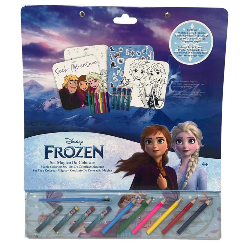 Album da Colorare con Accessori Frozen DISNEY 35 Pezzi Disegni Magici Stickers Fogli da Colorare per Bambini - Fr1147