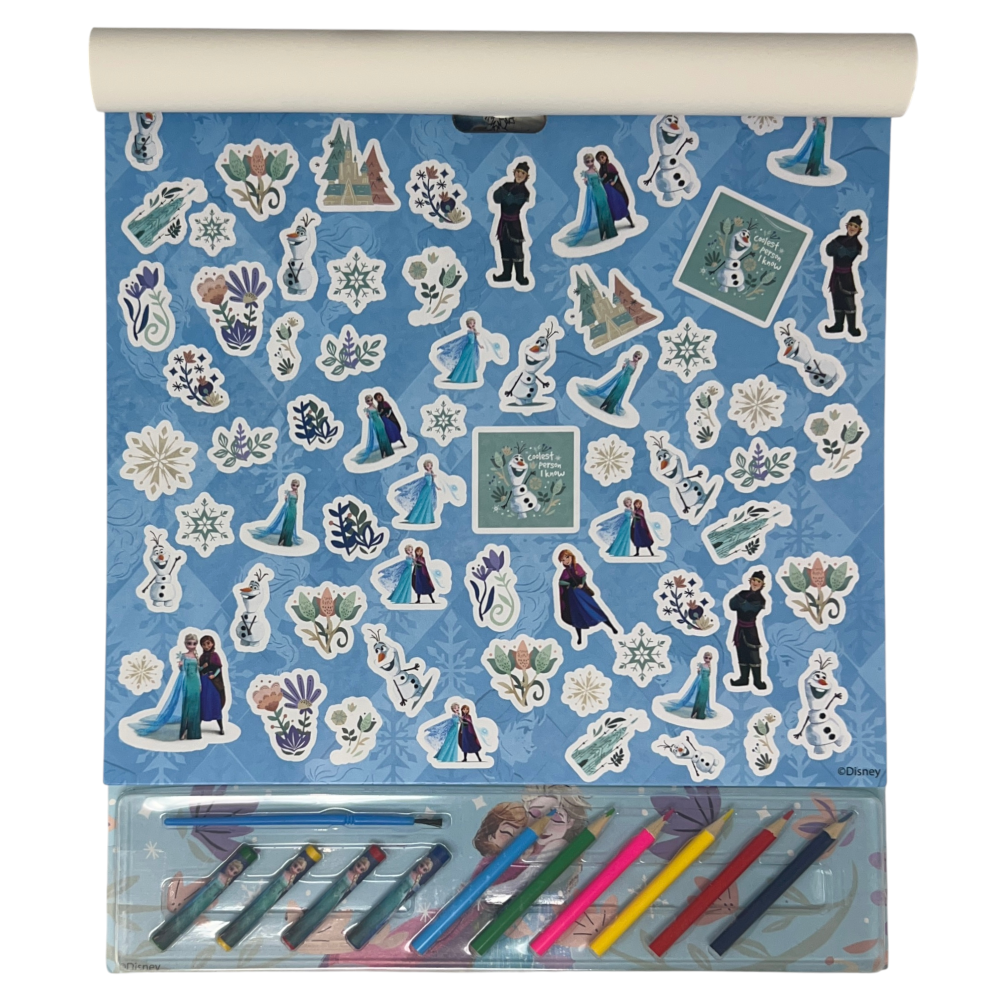 Album da Colorare con Accessori Frozen DISNEY 35 Pezzi Disegni Magici Stickers Fogli da Colorare per Bambini - Fr1147