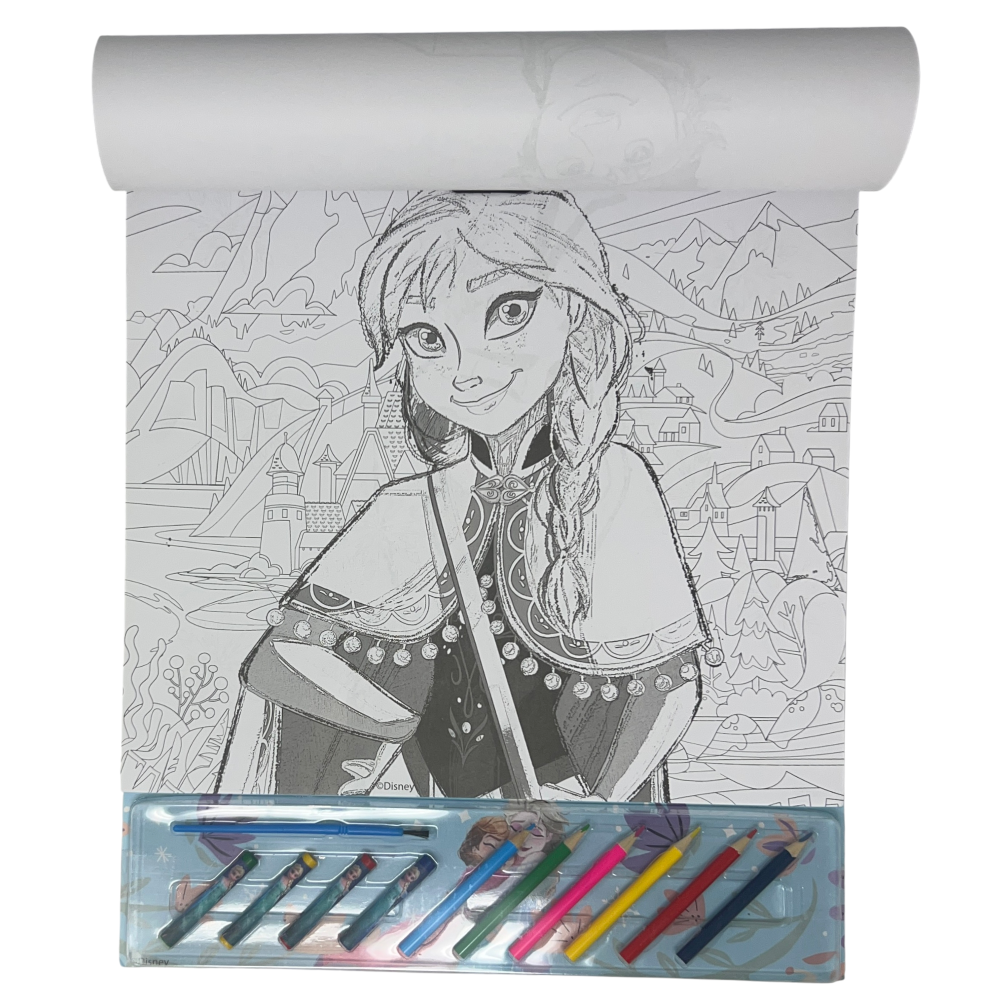 Album da Colorare con Accessori Frozen DISNEY 35 Pezzi Disegni Magici Stickers Fogli da Colorare per Bambini - Fr1147