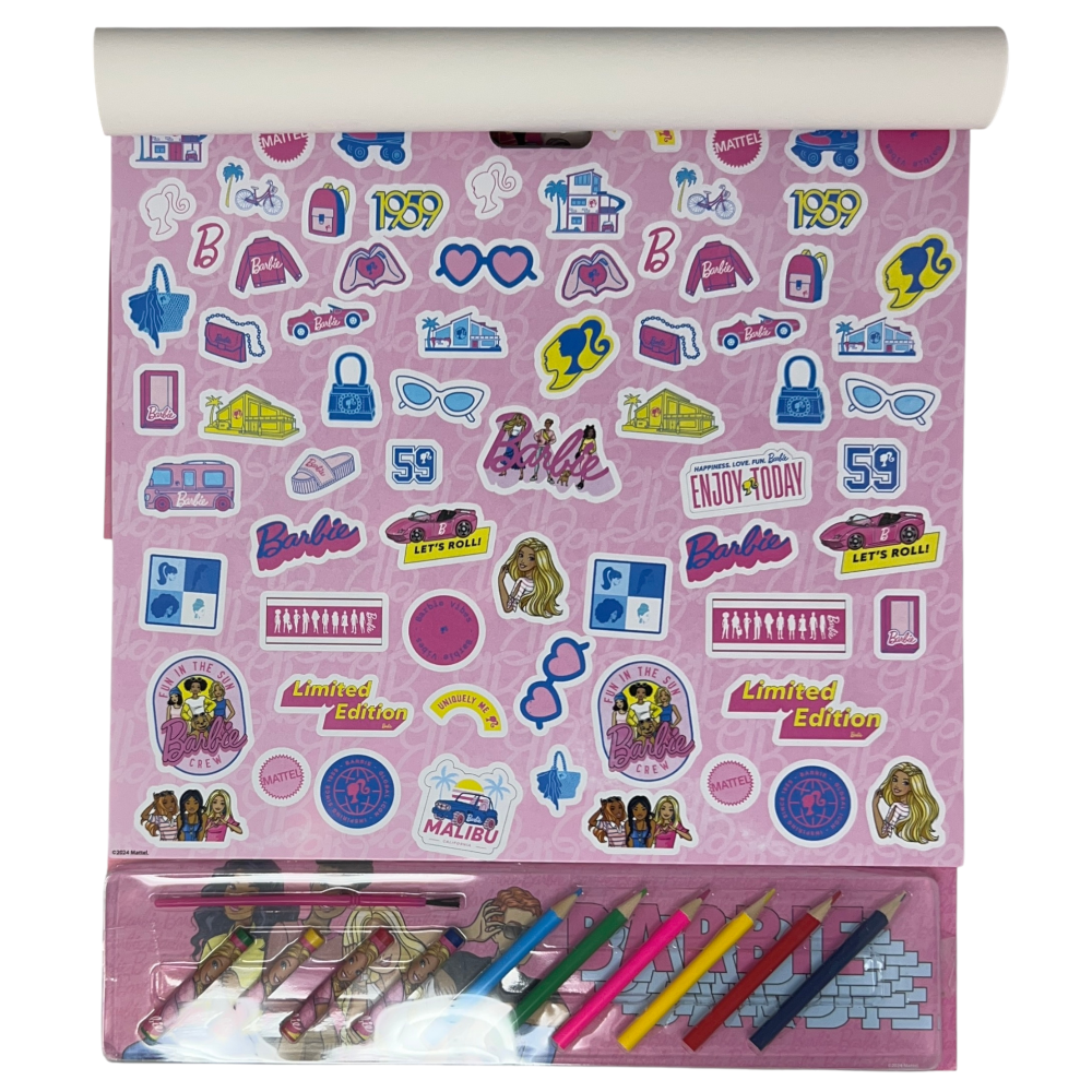 Album da Colorare con Accessori Barbie 35 Pezzi Disegni Magici Stickers Fogli da Colorare per Bambini - Br1147