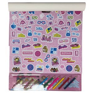 Album da Colorare con Accessori Barbie 35 Pezzi Disegni Magici Stickers Fogli da Colorare per Bambini - Br1147