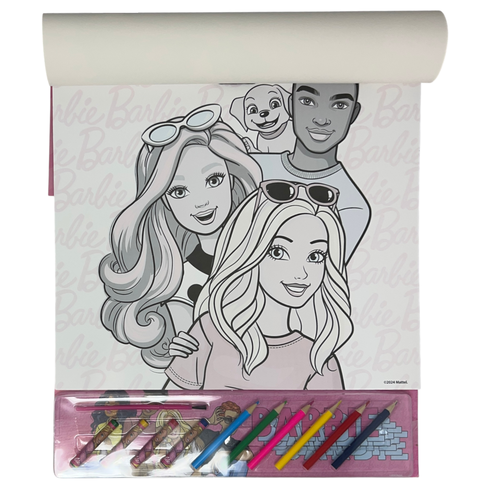 Album da Colorare con Accessori Barbie 35 Pezzi Disegni Magici Stickers Fogli da Colorare per Bambini - Br1147