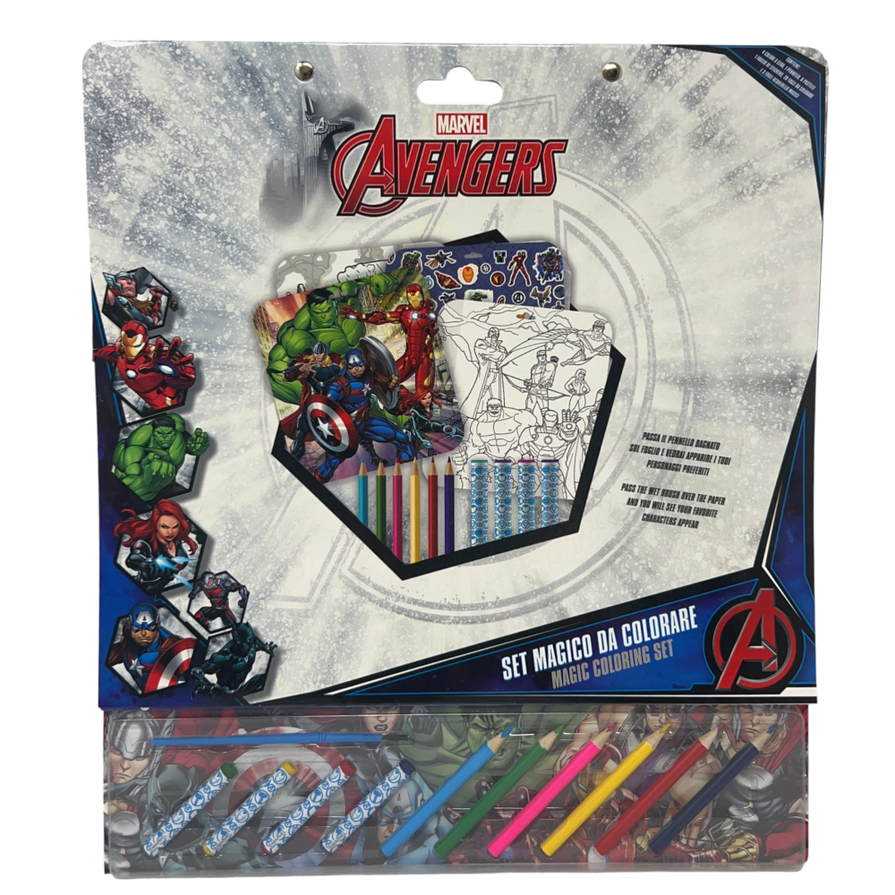 Album da Colorare con Accessori Avengers MARVEL 35 Pezzi Disegni Magici Stickers Fogli da Colorare per Bambini - Av1147