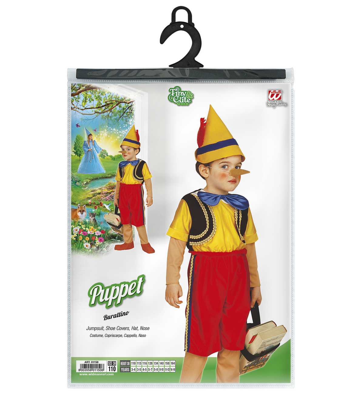Costume Vestito Abito Travestimento Carnevale Halloween Bambino Burattino - 0115