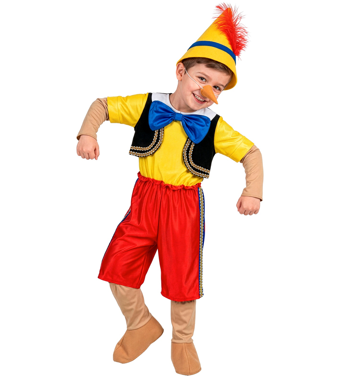Costume Vestito Abito Travestimento Carnevale Halloween Bambino Burattino - 0115