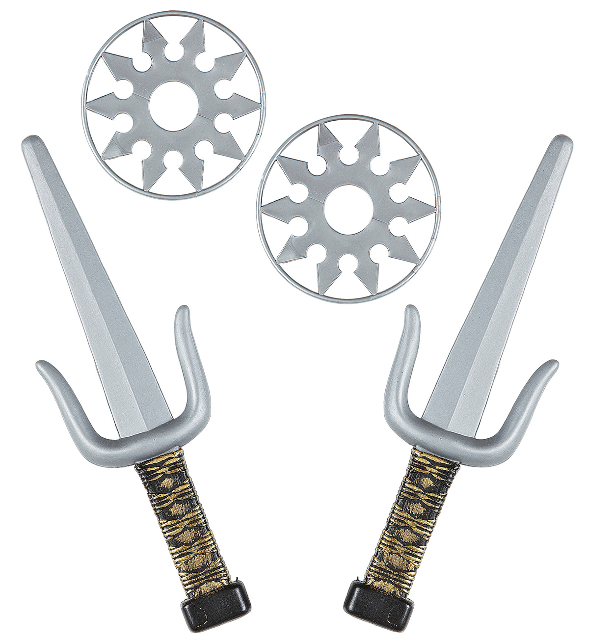 Set Accessori Armi Ninja Spada Giapponese con Fodero Spada Sai Shuriken - 2727n+01205