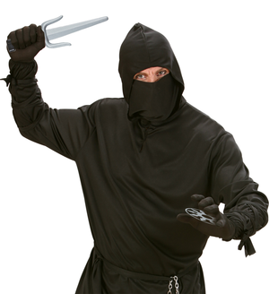 Set Armi Ninja Coppia Sai e 2 Shuriken Accessori per Abito Vestito Travestimento Carnevale Bambino